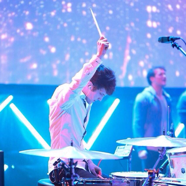 Ryan Buck playing drums with Hillsong NYC